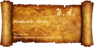 Wambach Áron névjegykártya